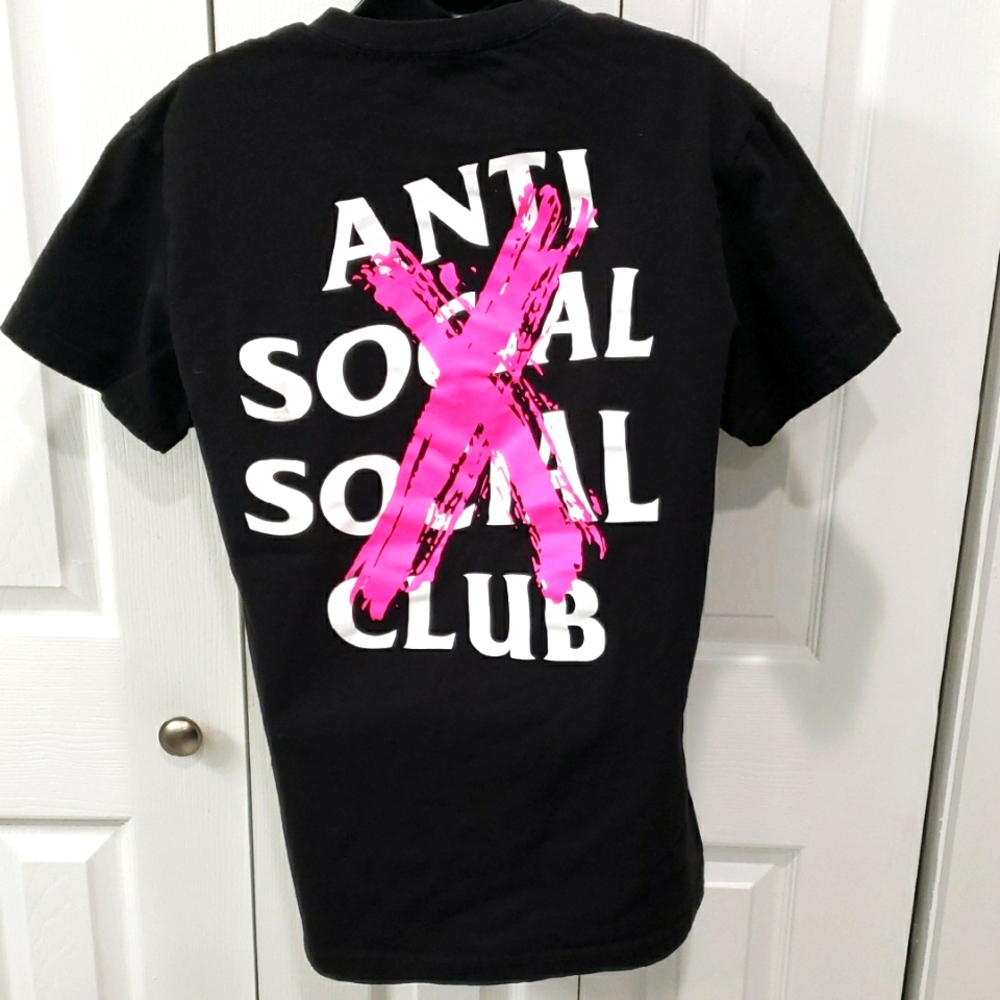 Anti Social Social Club Black T-Shirt with Pink Graphic